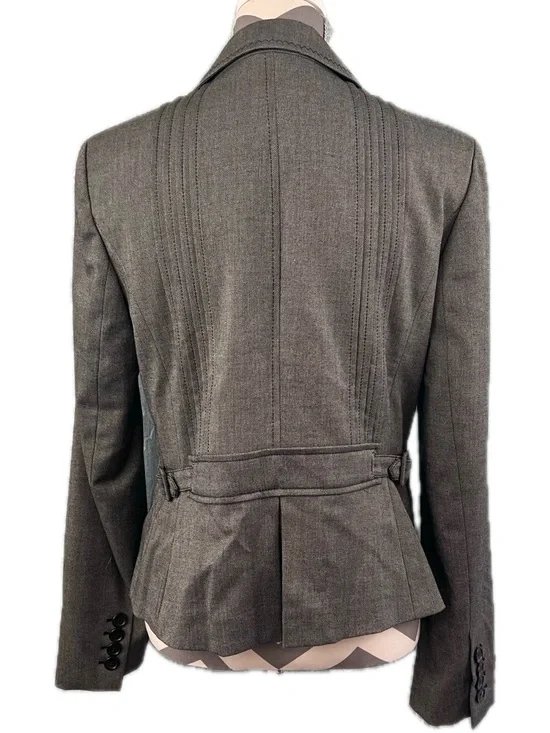 Ann Taylor Loft Grey Wool Blend Peplum Blazer - Size 8 - Picture 4 of 10